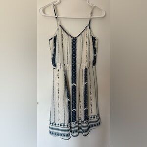 Dex Blue and White Patterned Dress